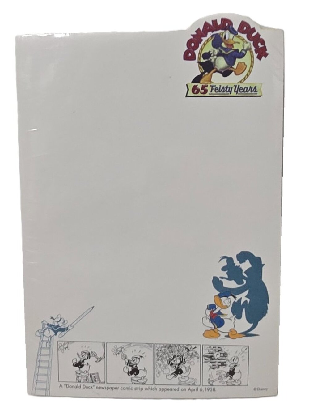 Vintage Disney Donald Duck Paper Note Pad 80 Sheets Comic 65th Anniversary 1999
